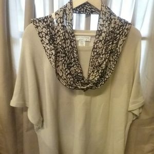 Evan Picone Cream Sweater With Scarf